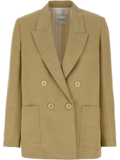 Nude double-breasted blazer