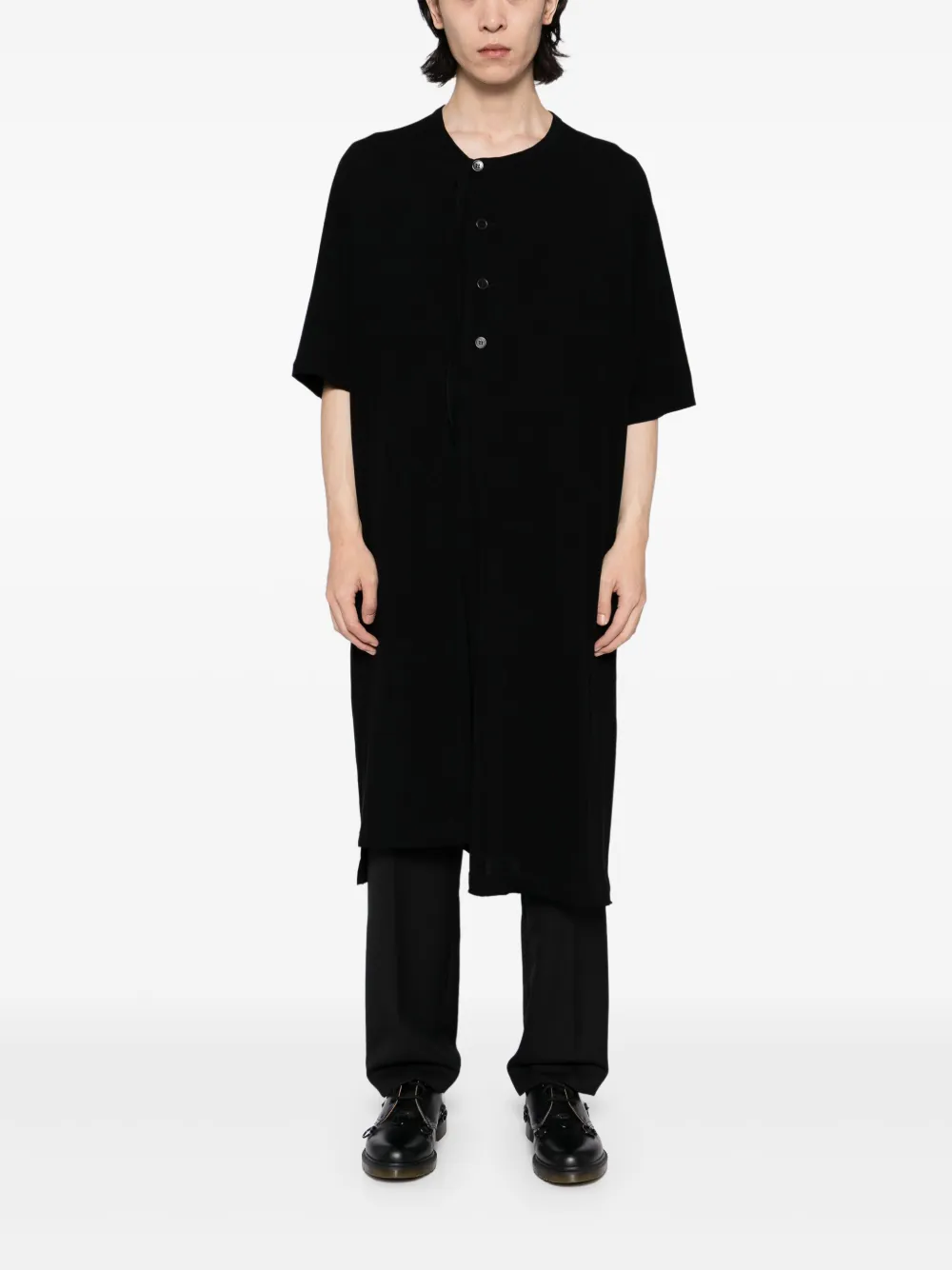 Yohji Yamamoto Katoenen T-shirt - Zwart