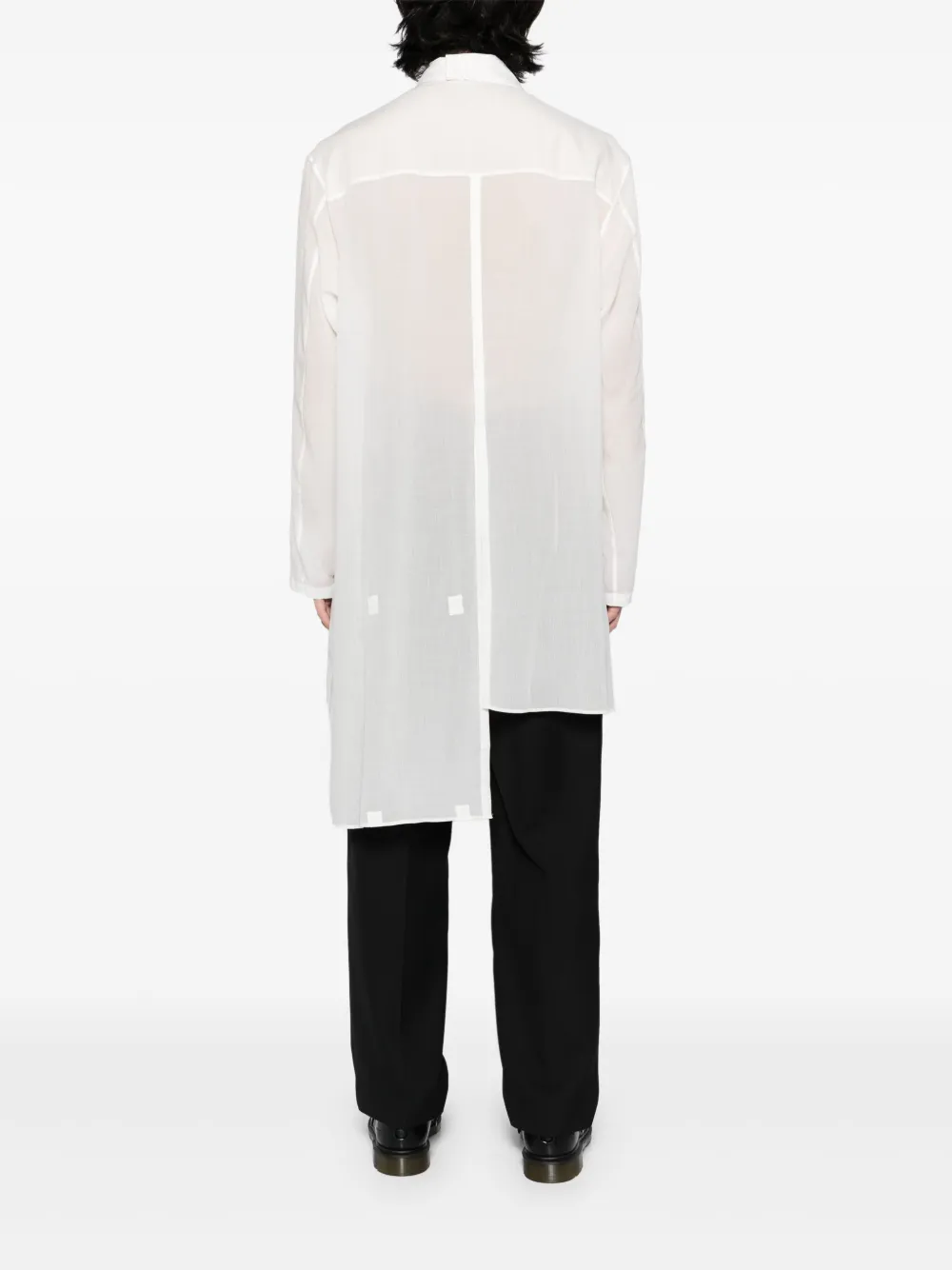 Yohji Yamamoto Overhemd met gelaagde kraag Beige