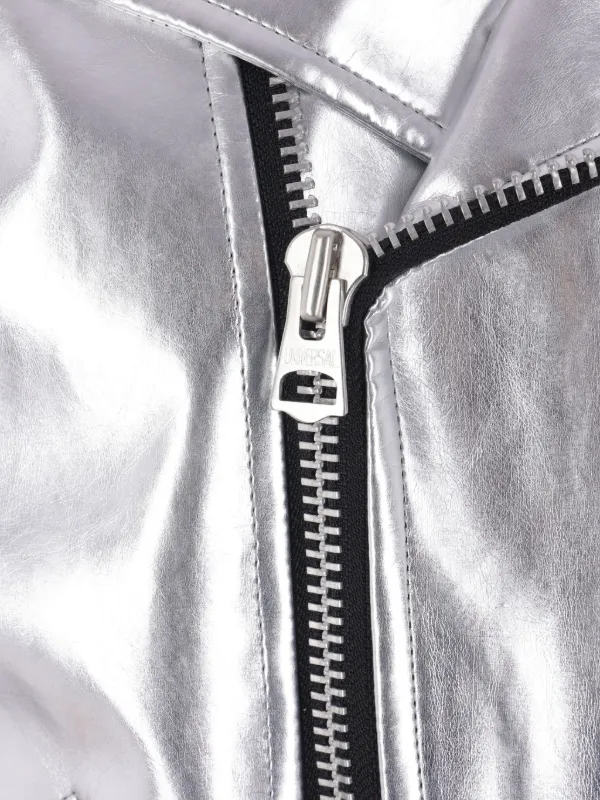 Junya Watanabe Metallic Biker Jacket | Silver | FARFETCH HK