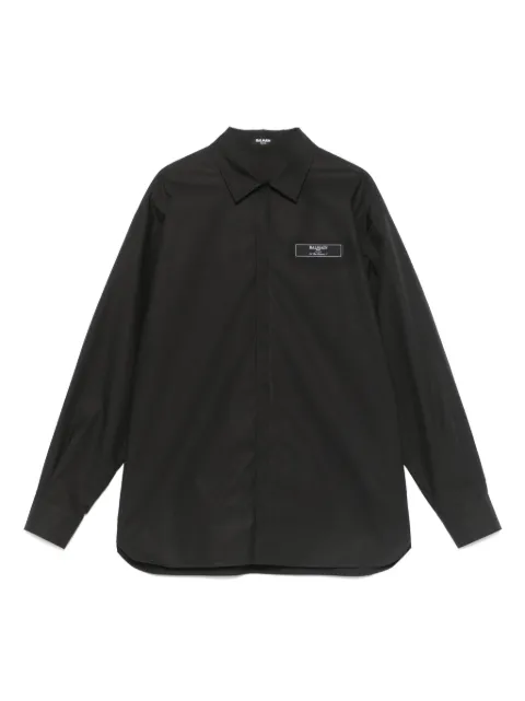 Balmain Kids logo-patch shirt 