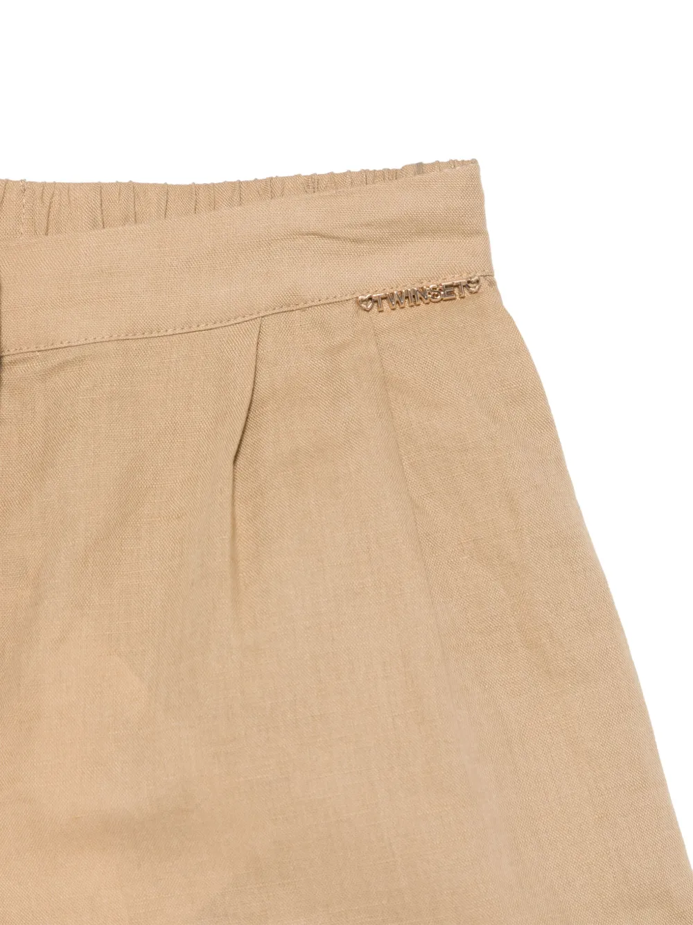 TWINSET Kids Shorts met logoplakkaat Bruin