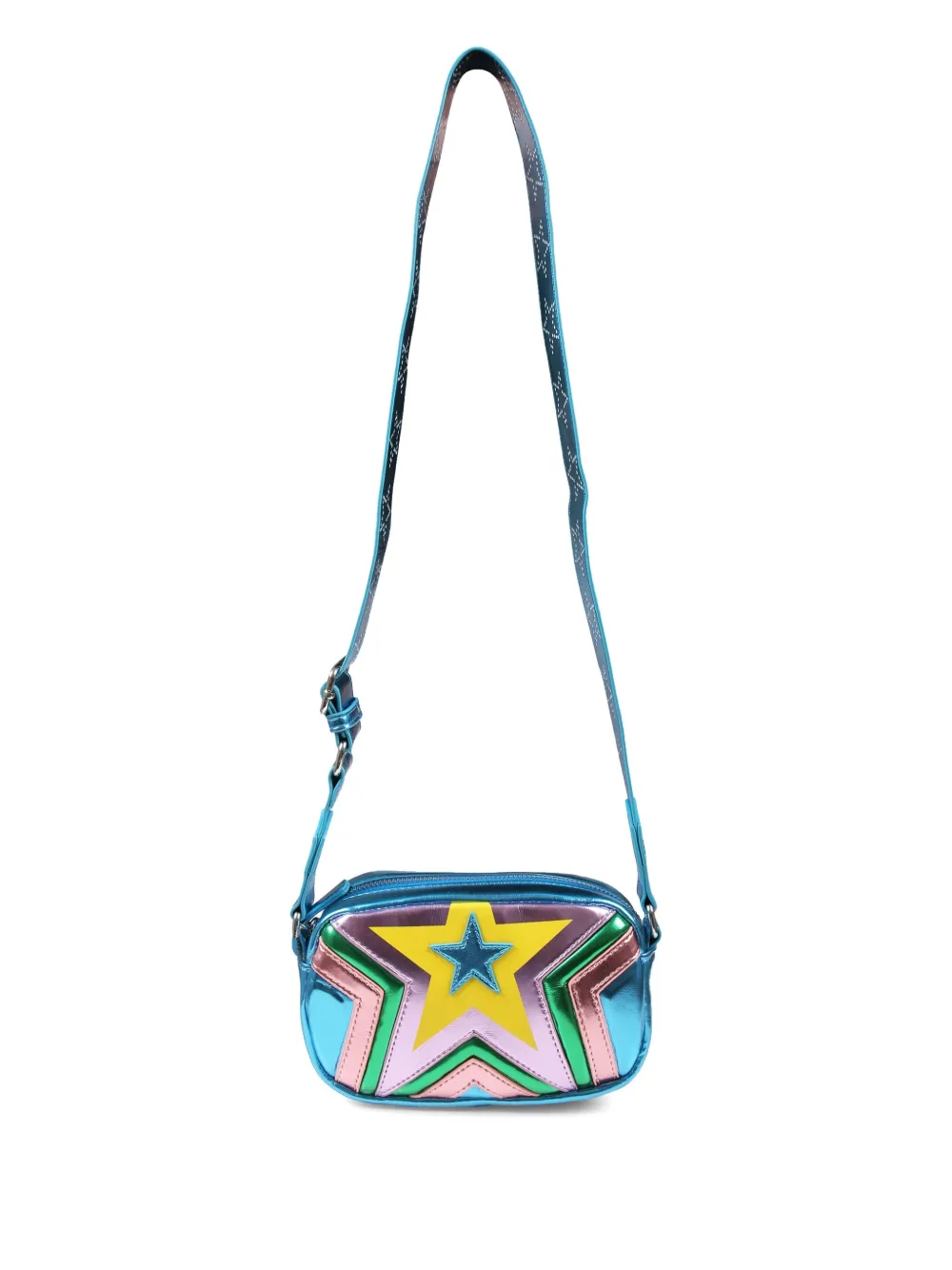 Stella McCartney Kids Schoudertas met metallic afwerking Blauw