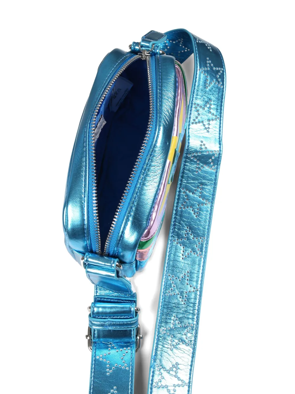 Stella McCartney Kids Schoudertas met metallic afwerking Blauw