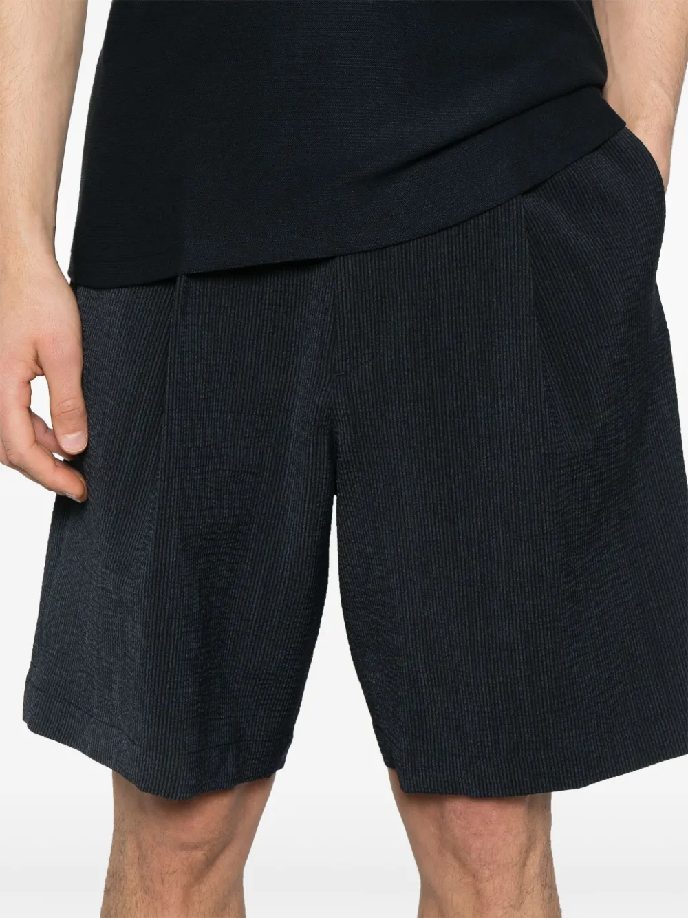 D4.0 Seersucker shorts Blauw