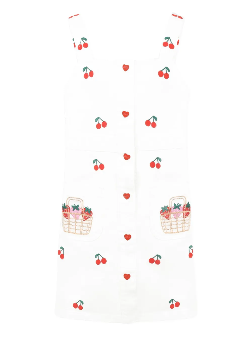 Stella McCartney Kids Jurk met kersenpatroon Wit