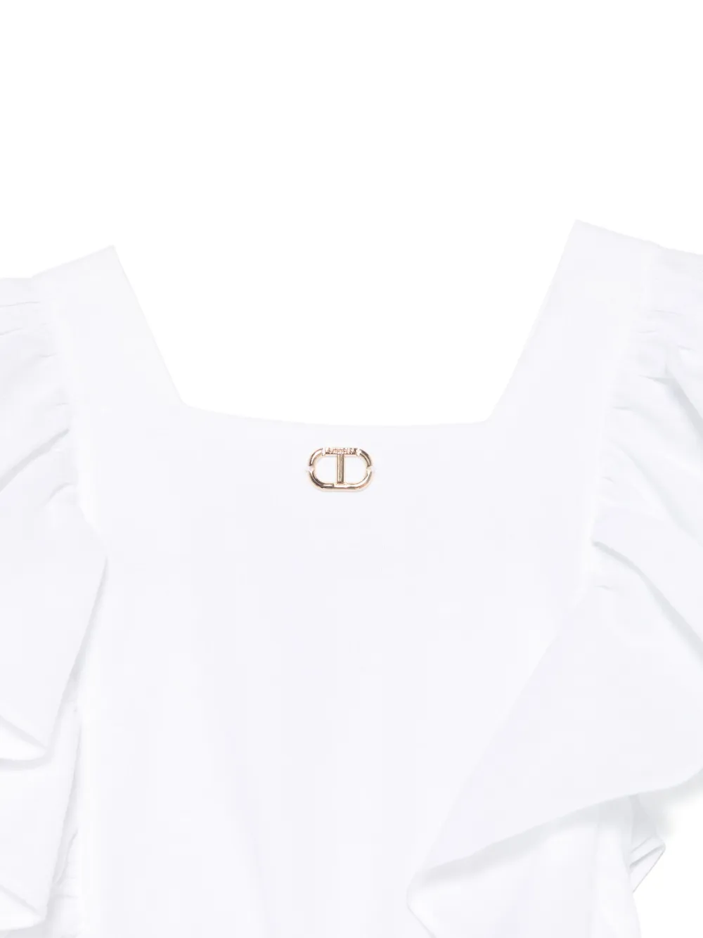 TWINSET Kids Tuinbroek met logoplakkaat Wit