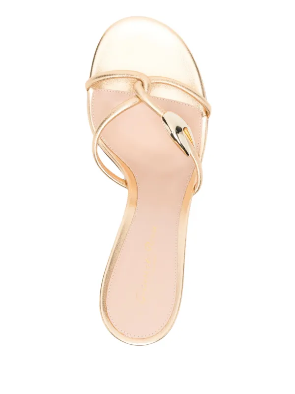 Gianvito Rossi 90mm Leather Sandals | Gold | FARFETCH