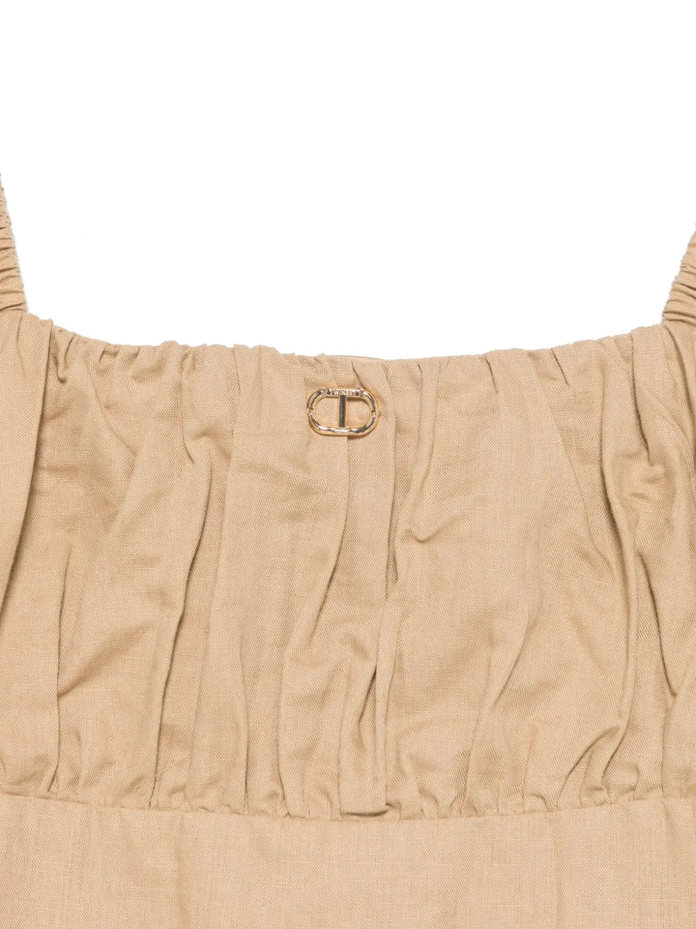 TWINSET Kids Jurk met logoplakkaat Bruin