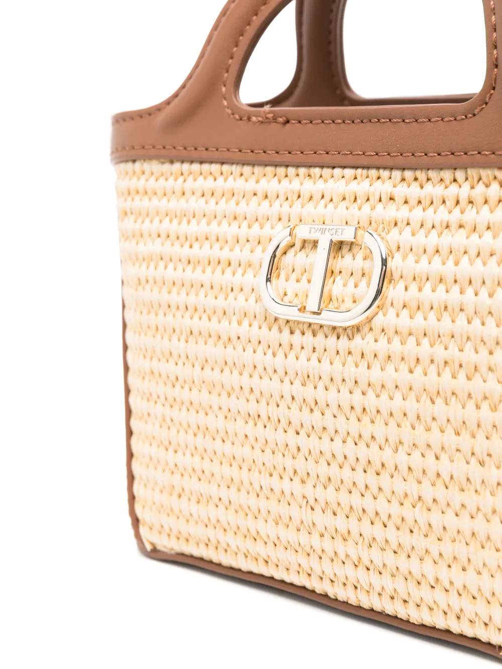 TWINSET Kids Raffia schoudertas Beige