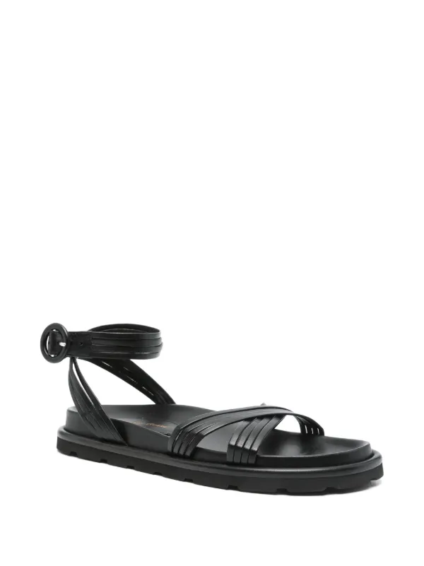 【関税&送料込】Gianvito Rossi Sandals Black Gianvito Rossi Leather Flat Sandals | Black | FARFETCH
