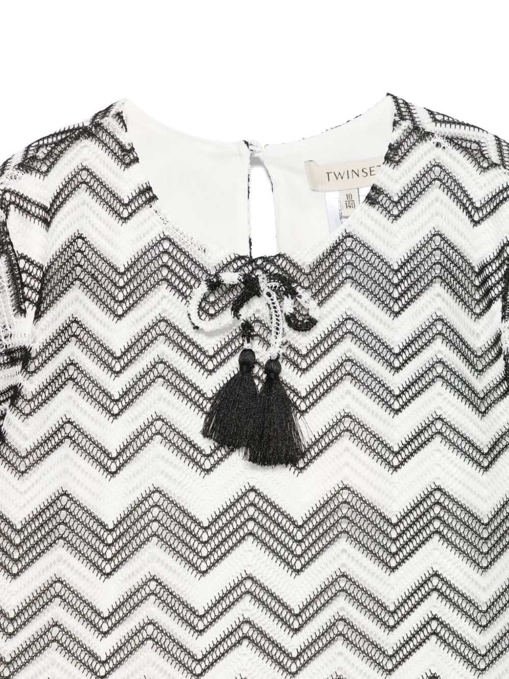 TWINSET Kids Opengebreide jurk Wit