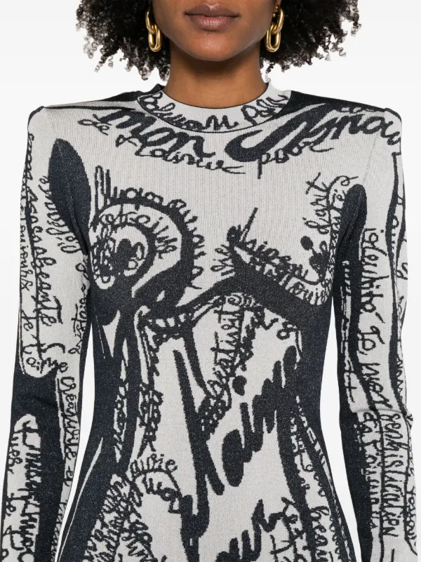 BALMAIN シルク ブラック ミニワンピース 長袖 BALMAIN シルク ブラック ミニワンピース 長袖