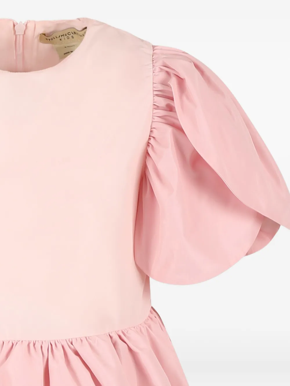 Stella McCartney Kids Jurk met ruchemouwen Roze