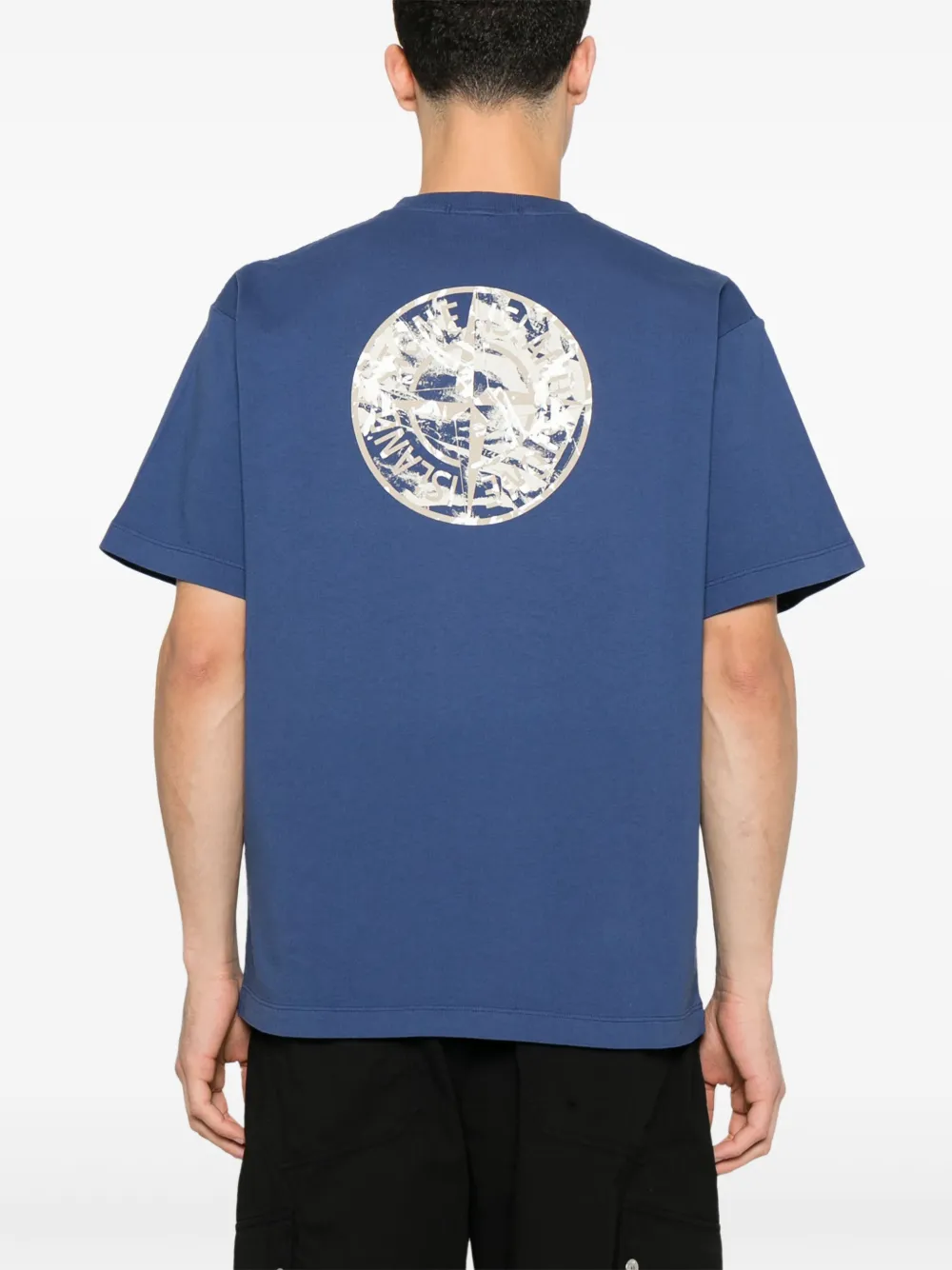 Stone Island T-shirt met logoprint Blauw