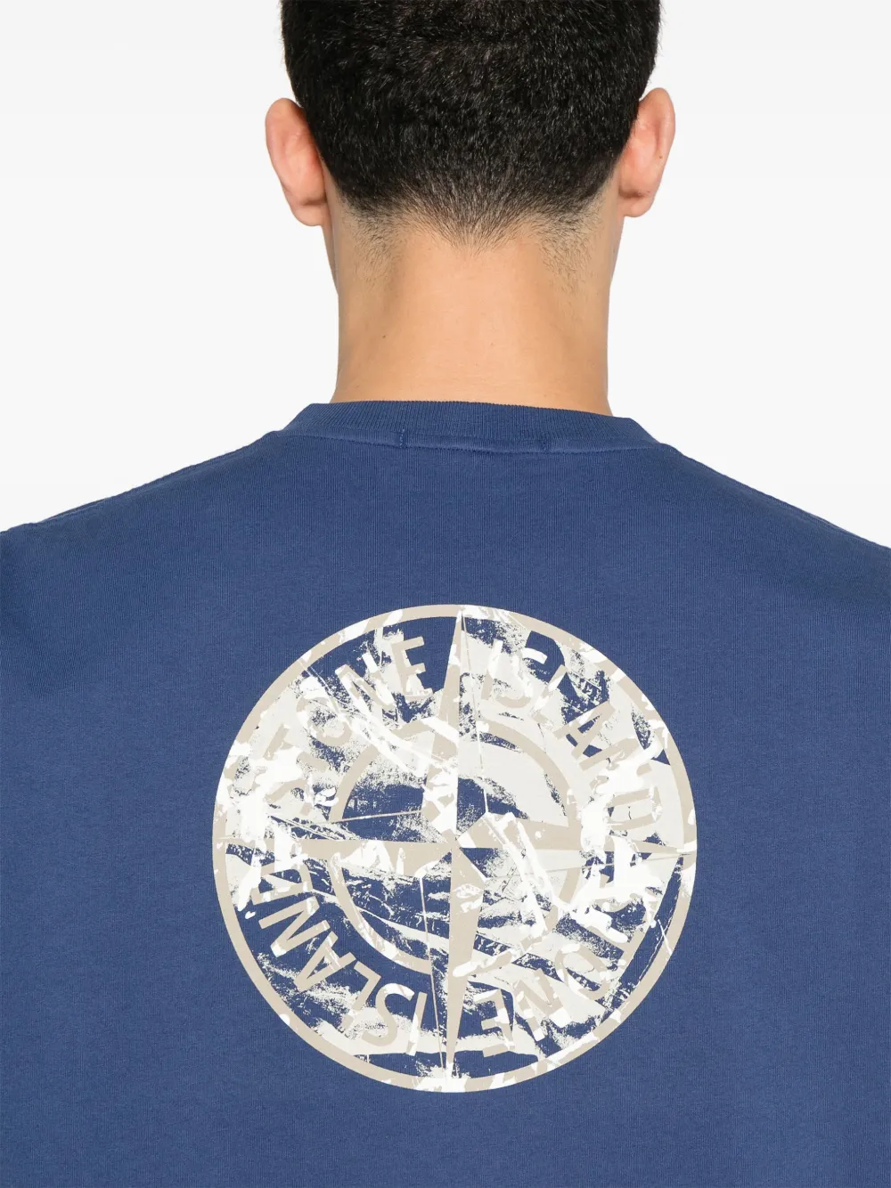 Stone Island T-shirt met logoprint Blauw