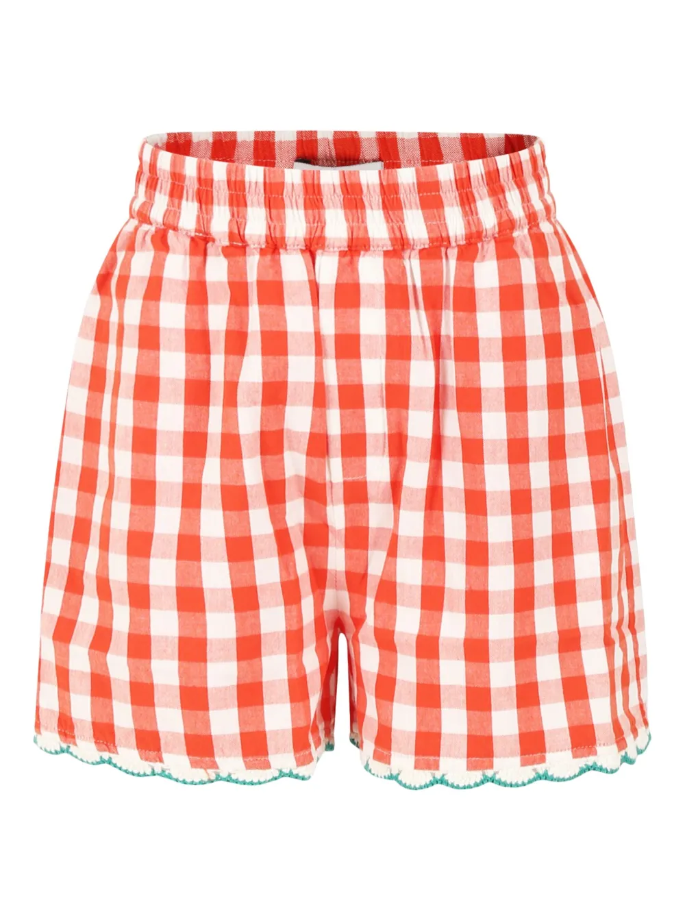 Stella McCartney Kids Geruite shorts Rood