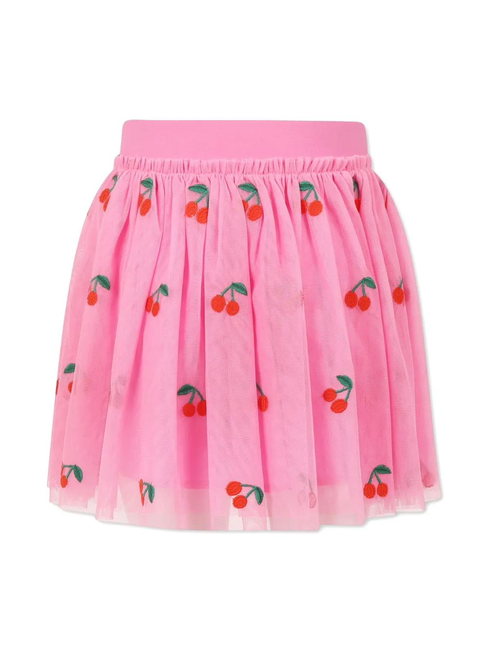 Stella McCartney Kids cherry-embroidered skirt - Roze