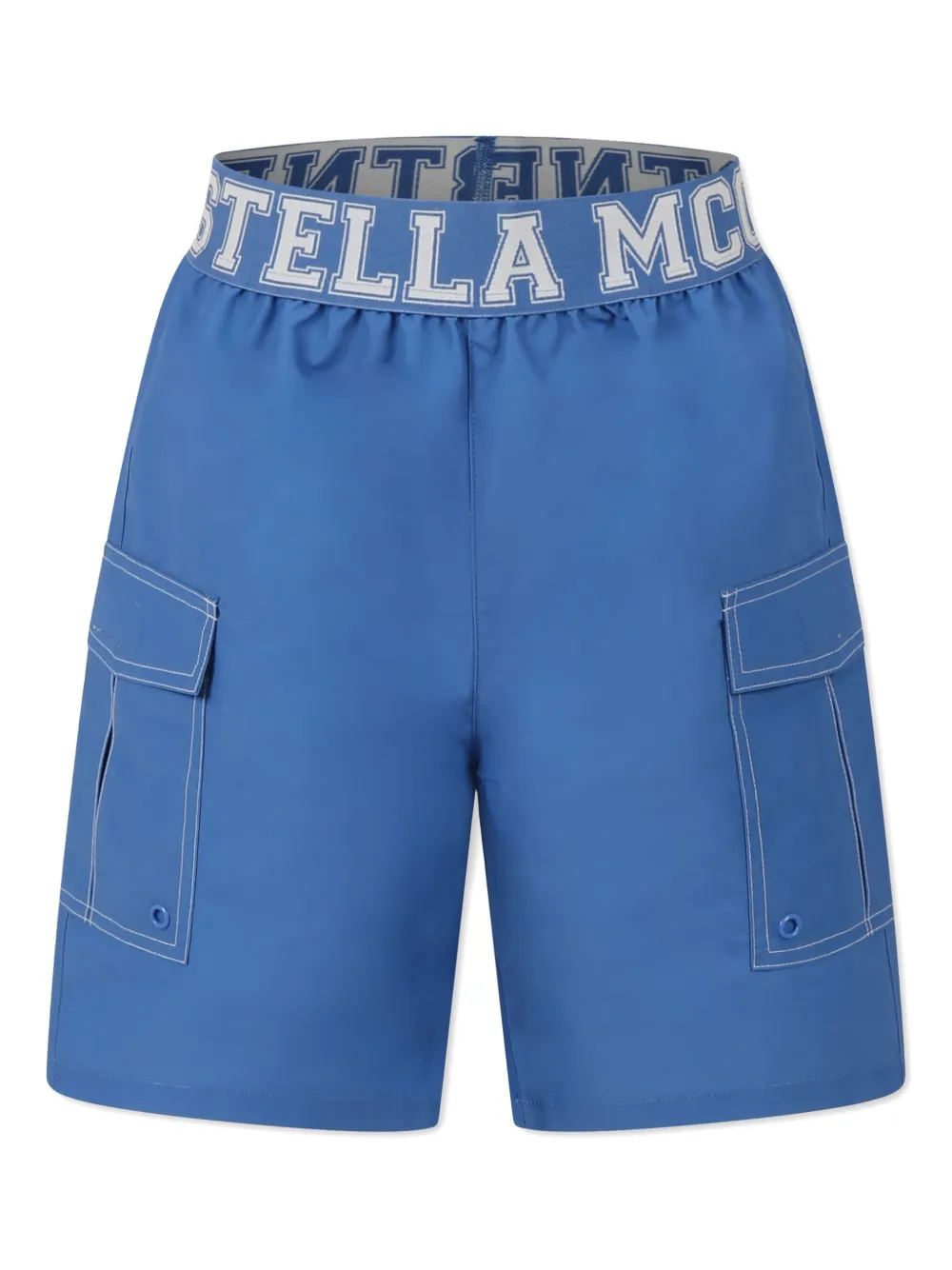 Stella McCartney Kids Zwembroek met logoband Blauw