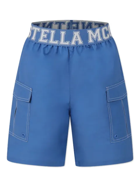 Stella McCartney Kids logo-waistband swim shorts