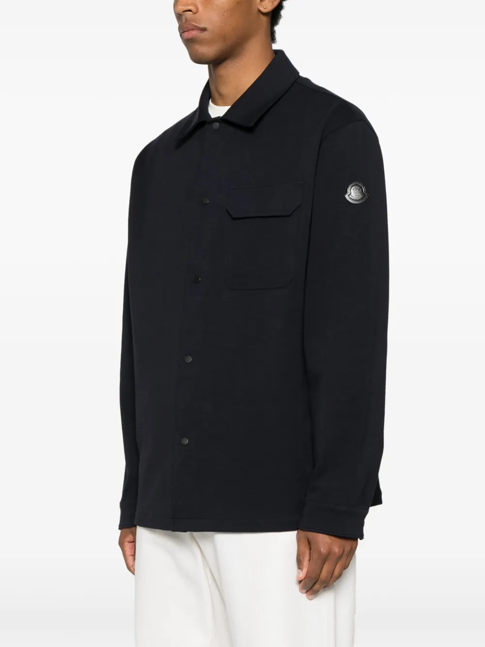 Moncler Shirtjack met logopatch Blauw