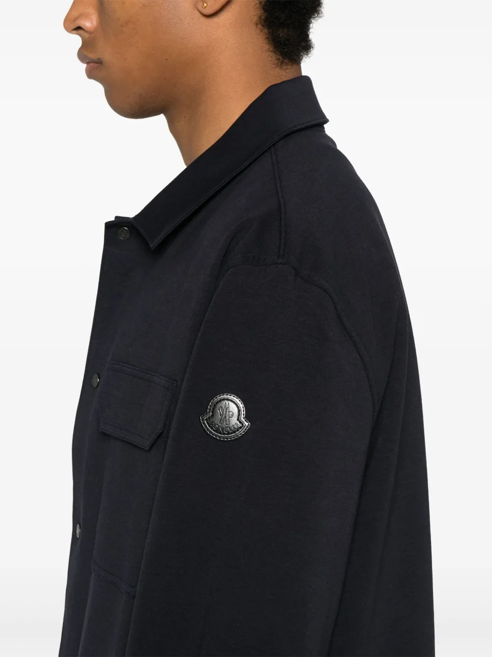 Moncler Shirtjack met logopatch Blauw