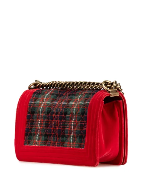 CHANEL Pre-Owned 2013-2014 Medium Velvet and Tweed Boy Flap crossbody bag YP8C3KWR0ODTH7FU - 1