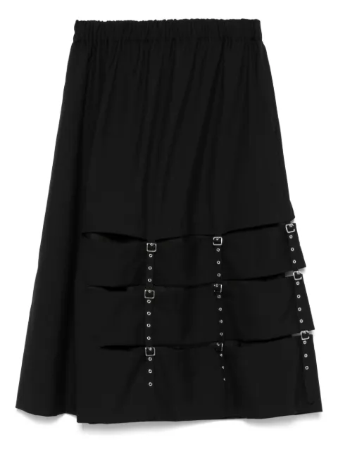 Noir Kei Ninomiya decorative-buckle midi skirt