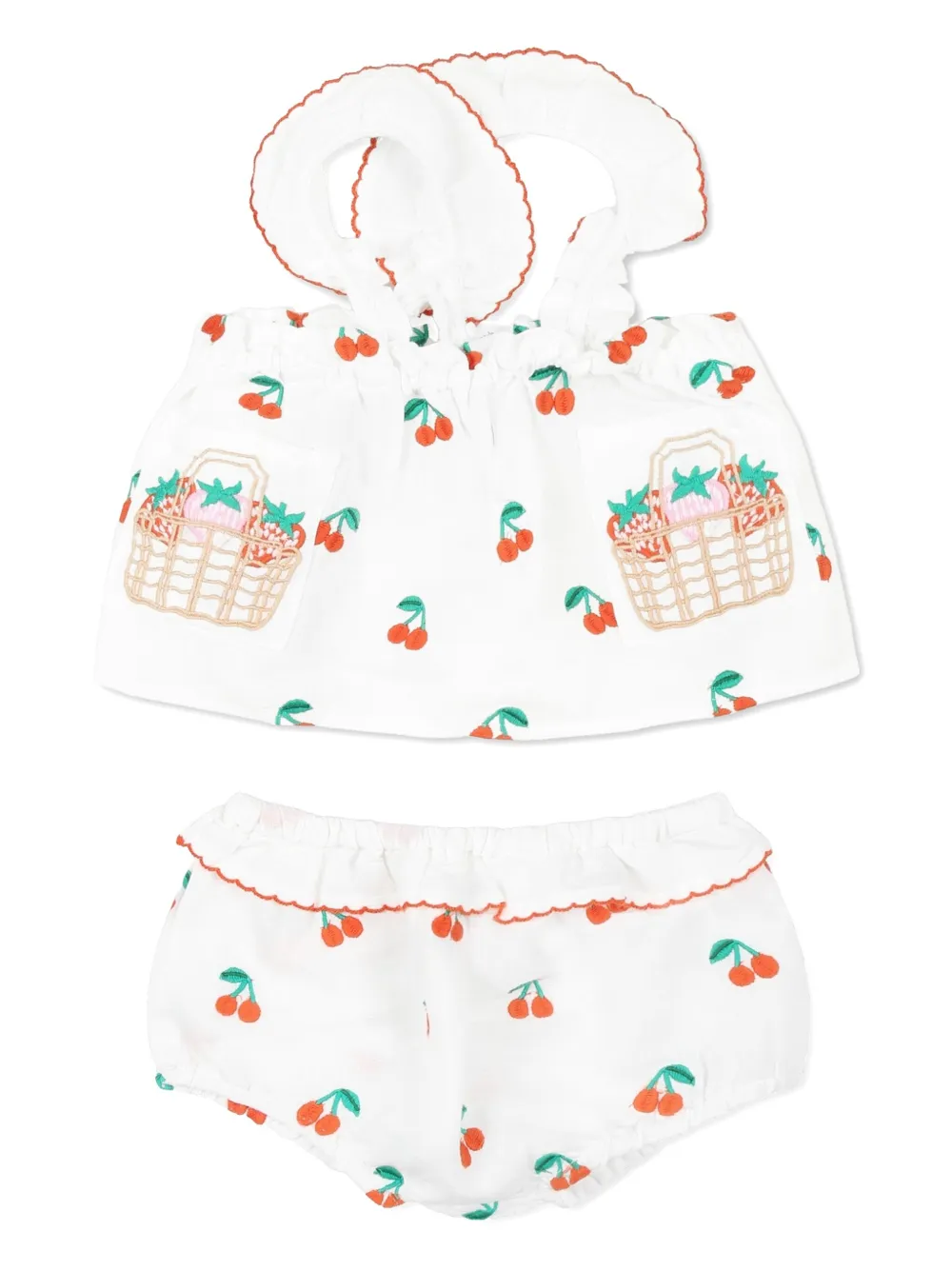 Stella McCartney Kids Linnen shorts Wit