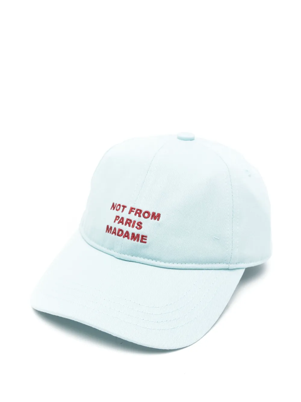 slogan-embroidered cap