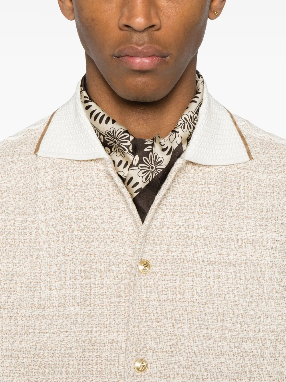 Drôle De Monsieur La Chemise tweed overhemd Beige