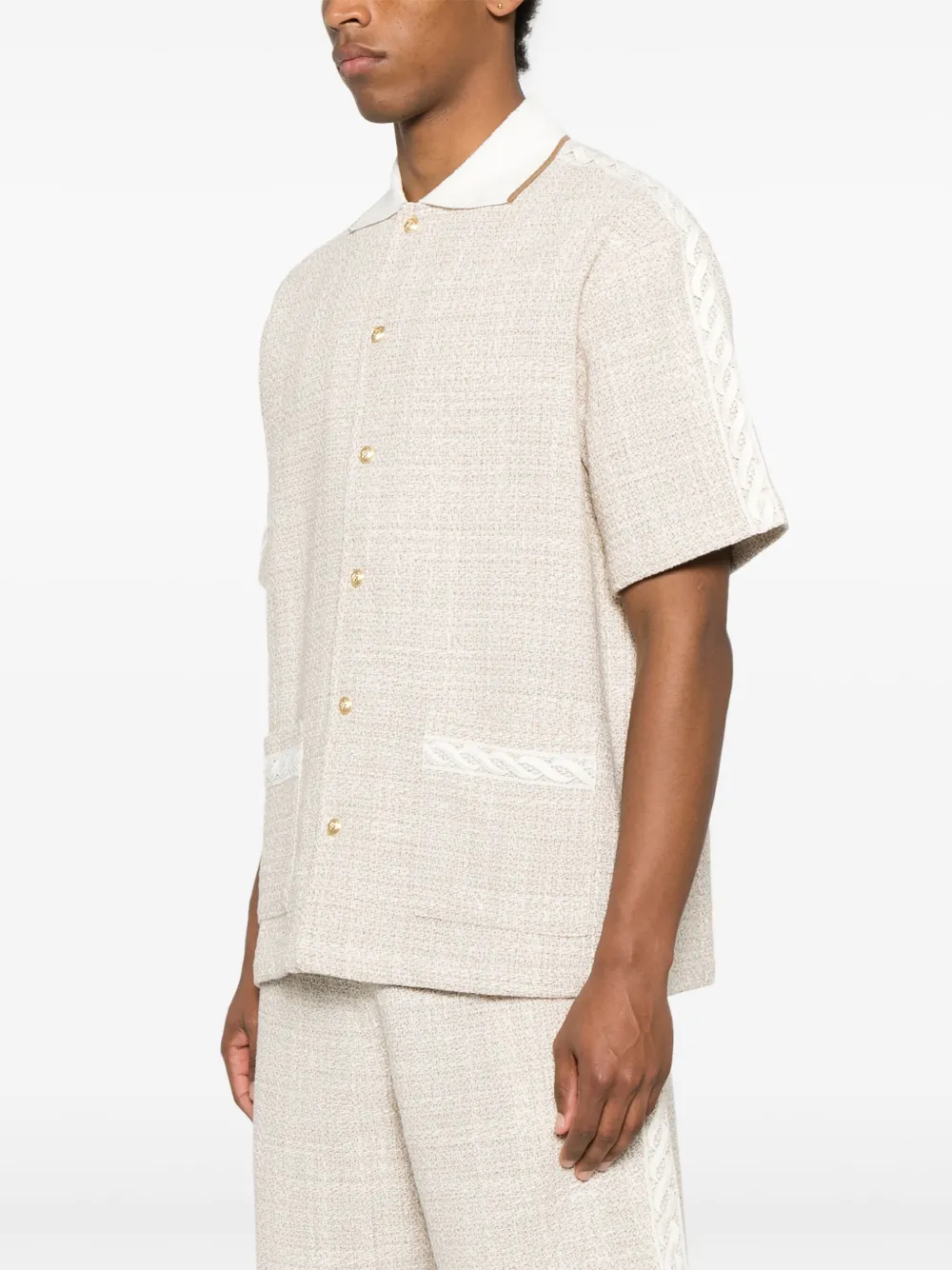 Drôle De Monsieur La Chemise tweed overhemd Beige
