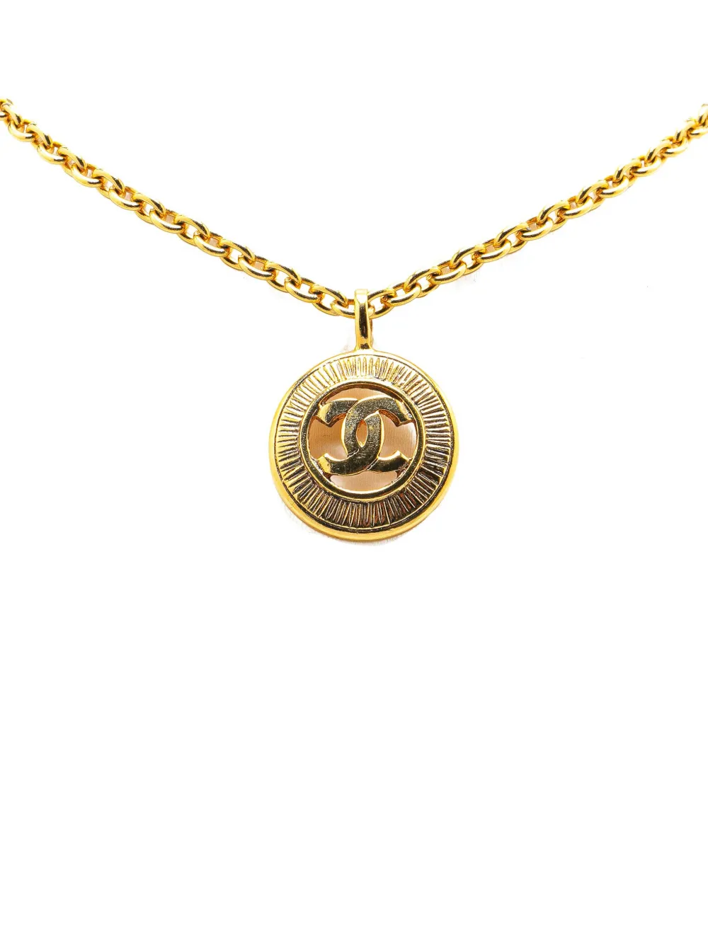 CHANEL Pre-Owned 1970‐1980 ゴールドプレーテッド ココマーク ラウンドペンダント コスチューム ネックレス - CHANEL Pre-Owned 1970‐1980 ゴールドプレーテッド ココマーク ラウンドペンダント コスチューム ネックレス -