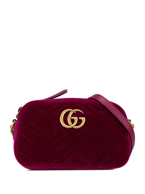 Gucci Pre-Owned 2000-2015 Small Velvet GG Marmont Matelasse shoulder bag