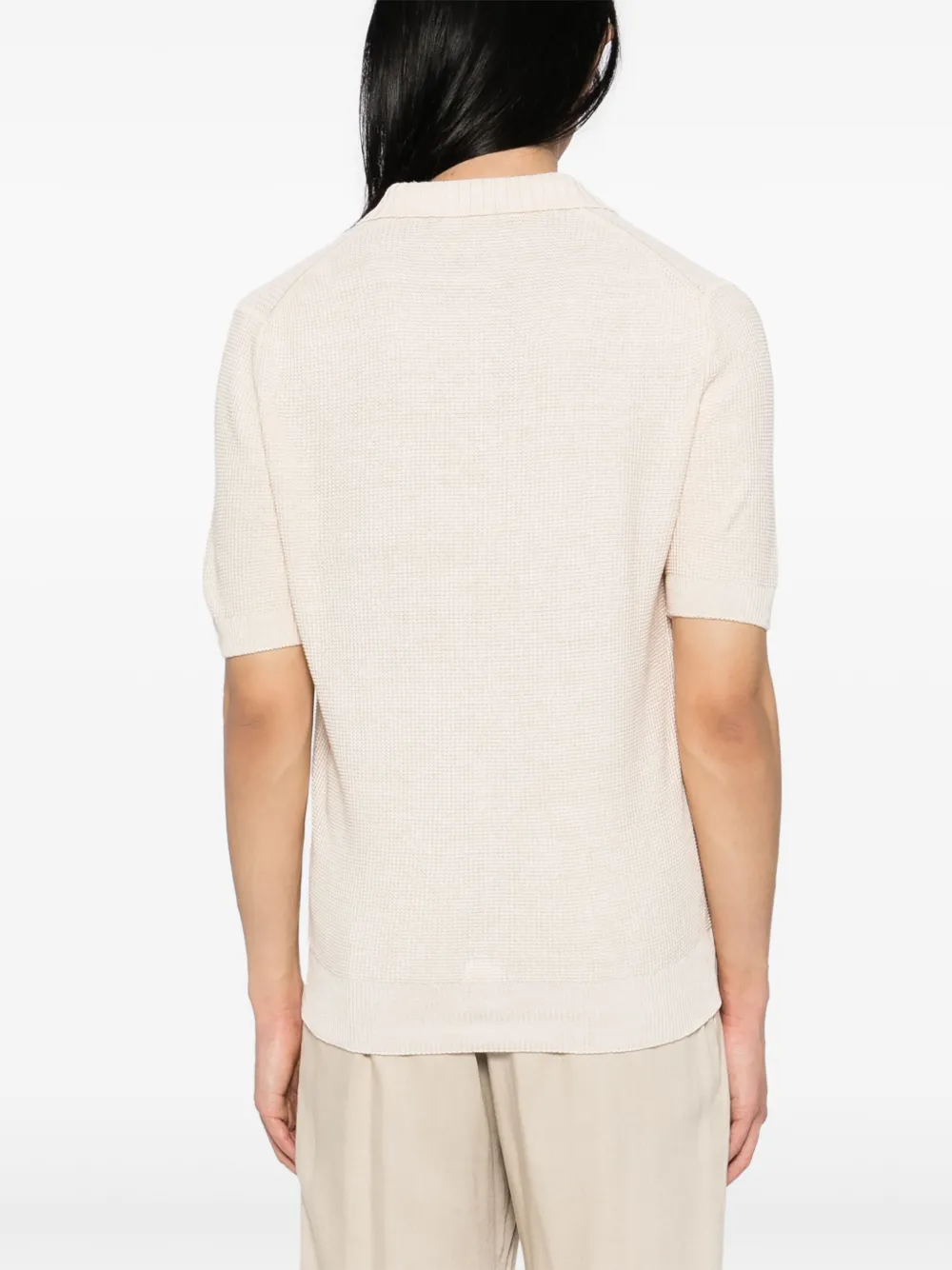 Tagliatore Gebreid poloshirt Beige