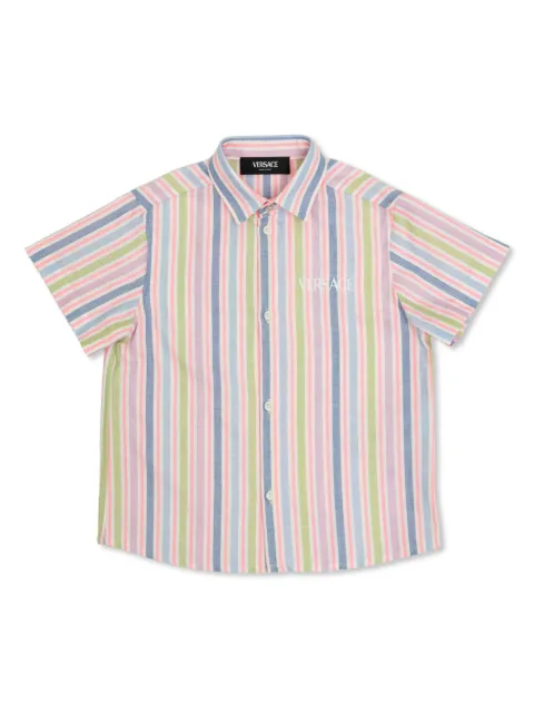 Versace Kids camisa con rayas estampadas