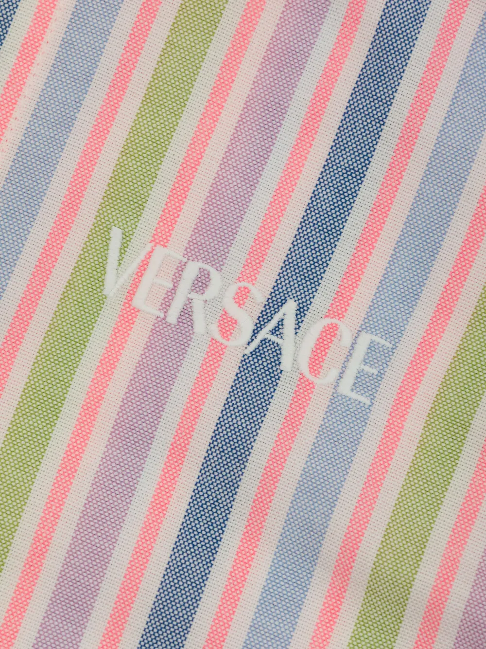Versace Kids Gestreept shirt Blauw