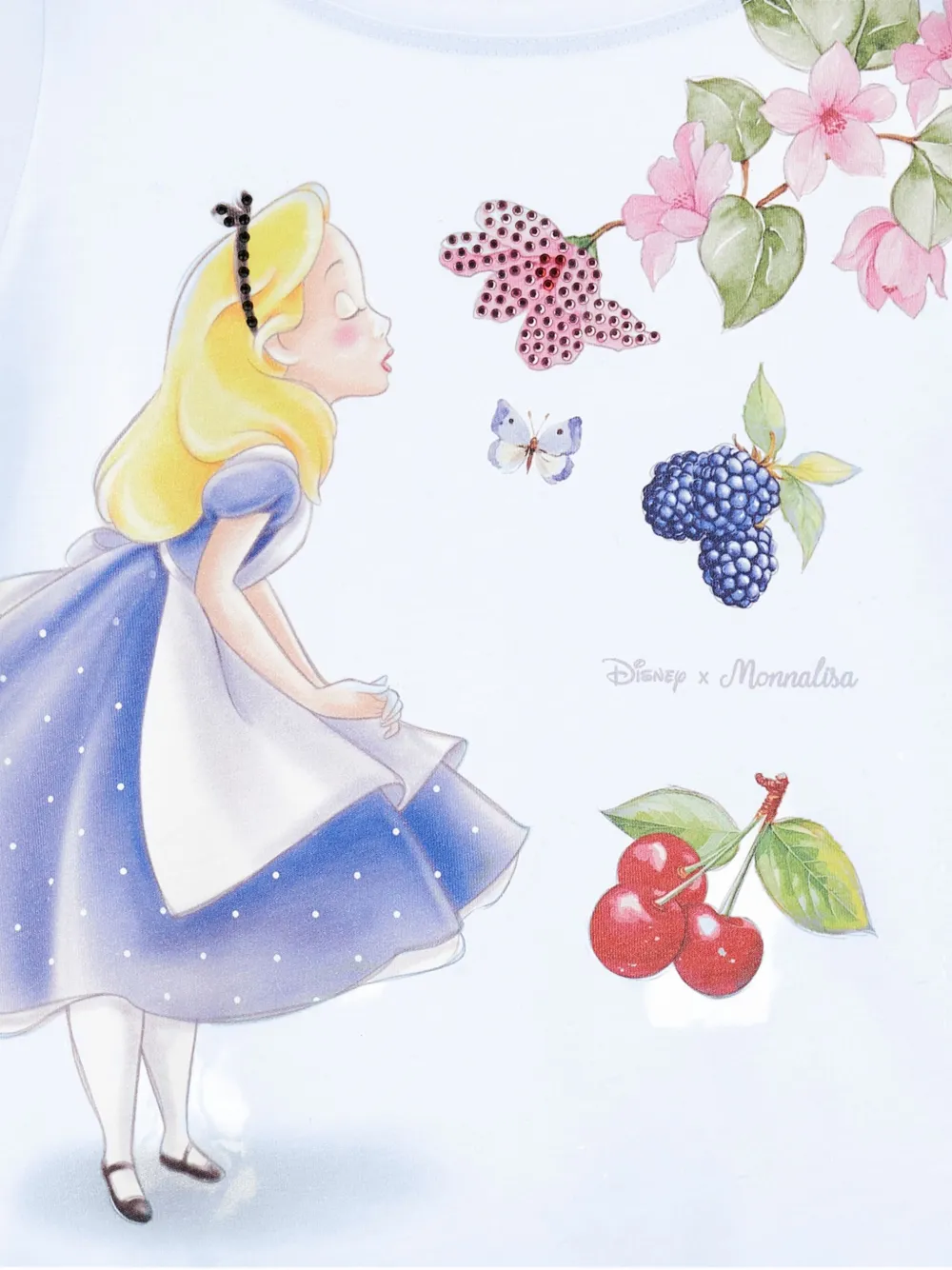 Monnalisa x Disney T-shirt met Alice-print Blauw