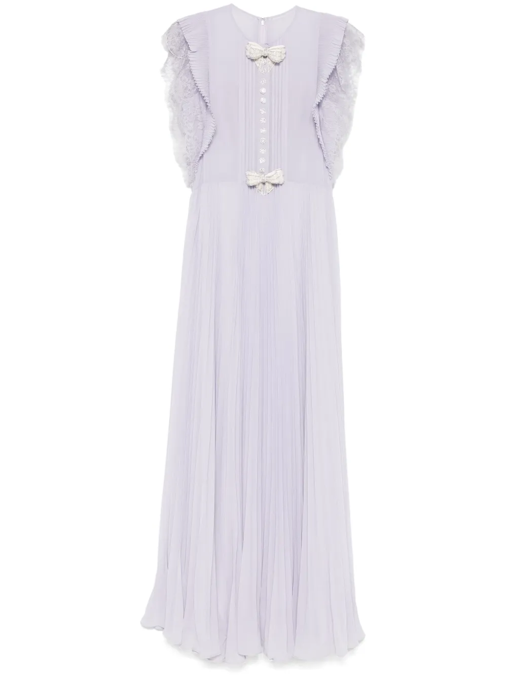 chiffon ruffled maxi dress