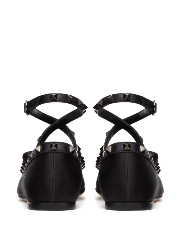 VALENTINO GARAVANI ロックスタッズ フラットシューズ ブラック Valentino Garavani ロックスタッズ フラットシューズ
