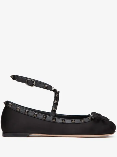 Valentino Garavani Rockstud satin ballet flats