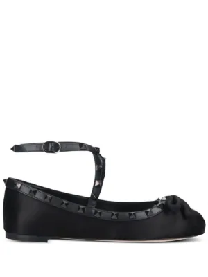 VALENTINO GARAVANI NOIR BALLERINA フラット Valentino Garavani Rockstud Mesh Ballerinas | Saks Fifth Avenue