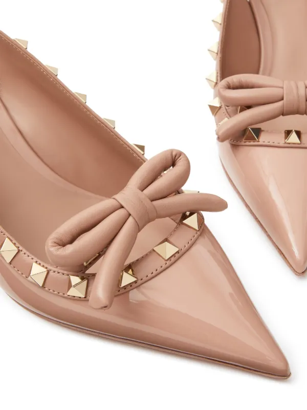VALENTINO* ヴァレンティノ ロックスタッド パンプス ピンク ロックスタッズ パテントレザー ストラップパンプス トーン