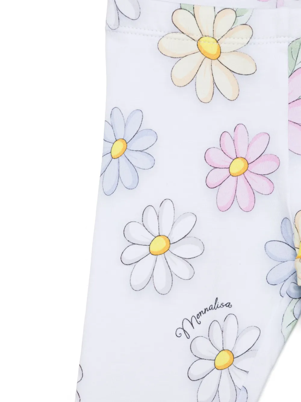 Monnalisa Legging met bloemenprint Wit