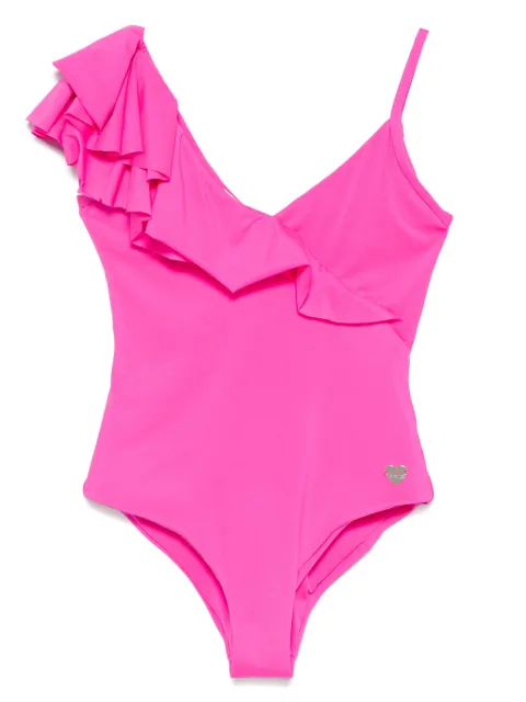 Monnalisa traje de baño con detalle de volantes