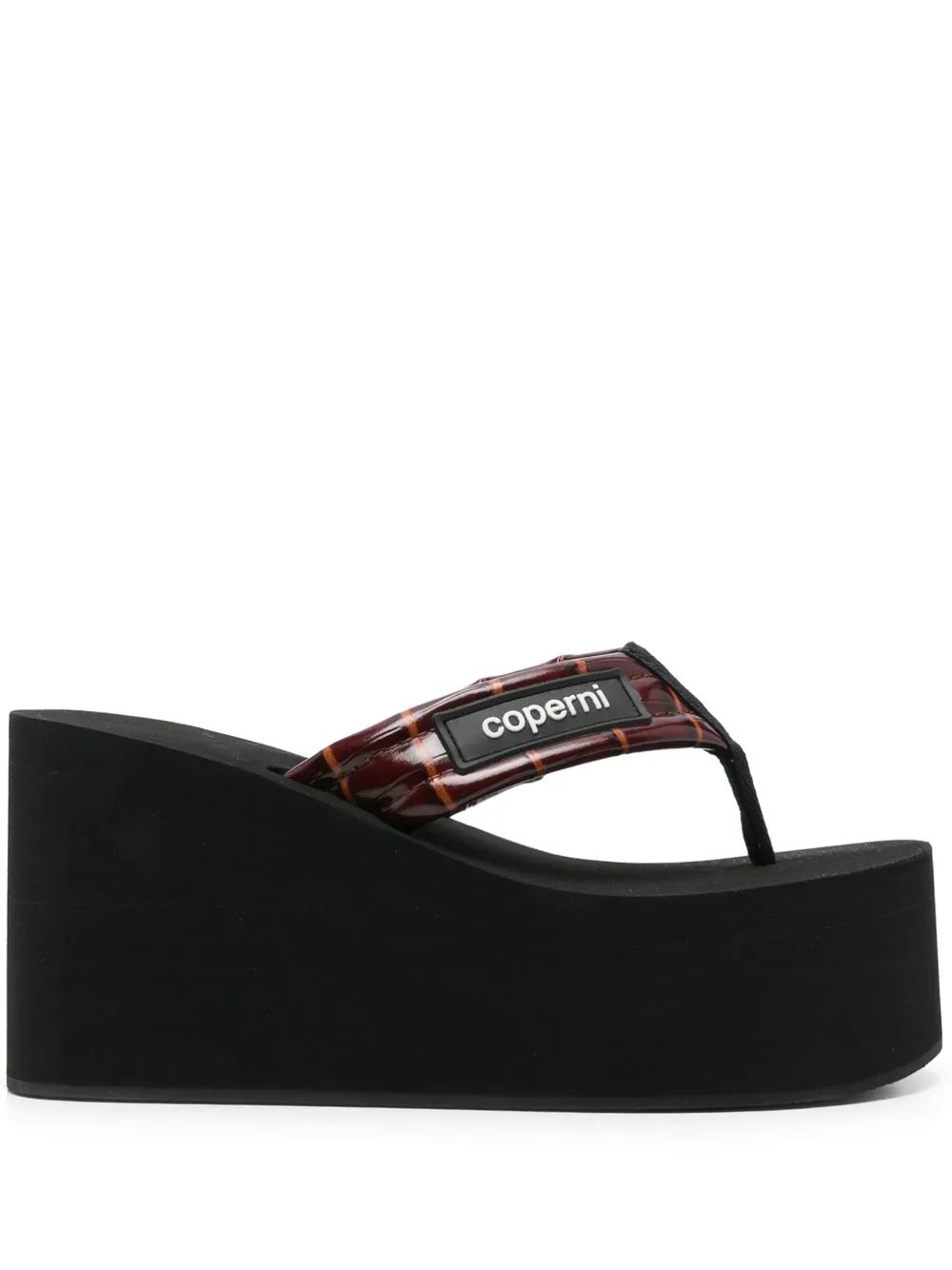 Coperni 90mm branded wedge flip flops Black