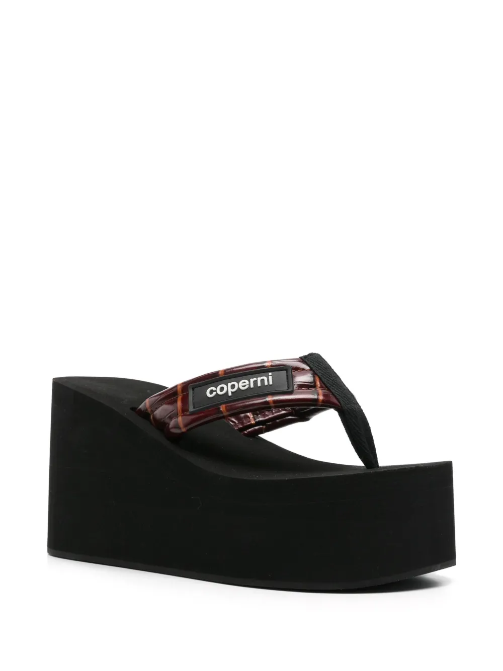 Coperni 90mm branded wedge flip flops Black