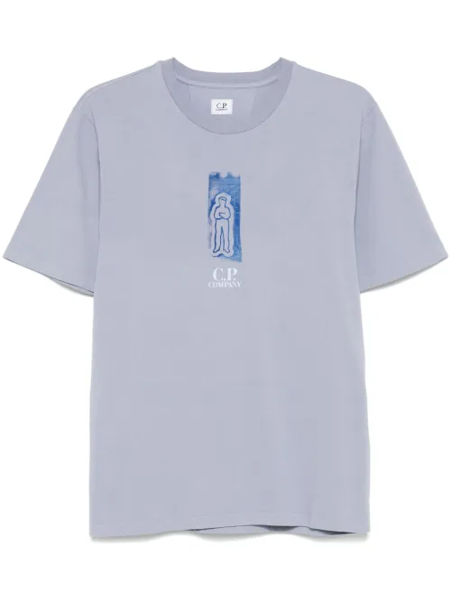 T-shirt en jersey à logo imprimé - C.P. Company - Modalova