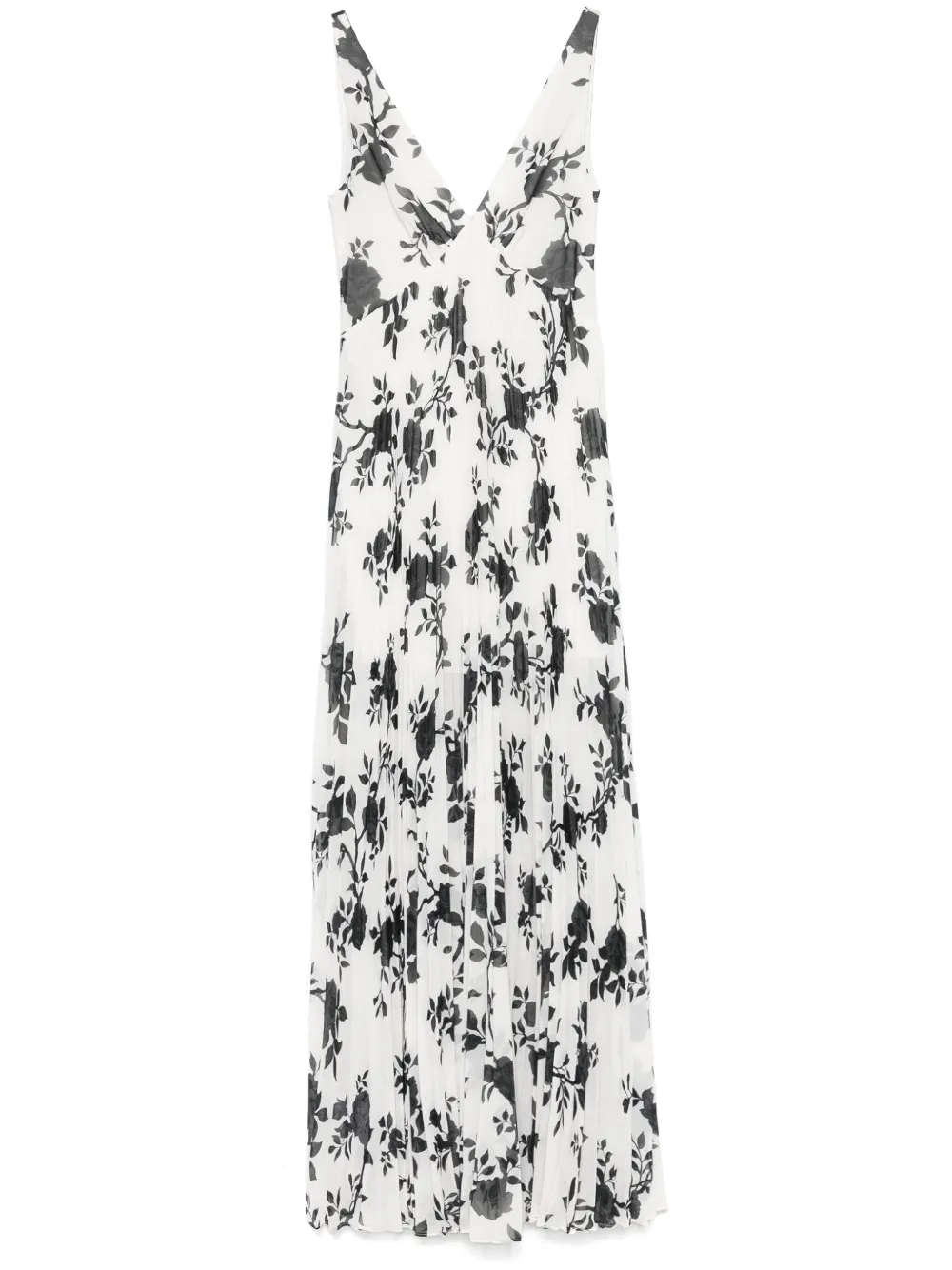 floral-print chiffon maxi dress