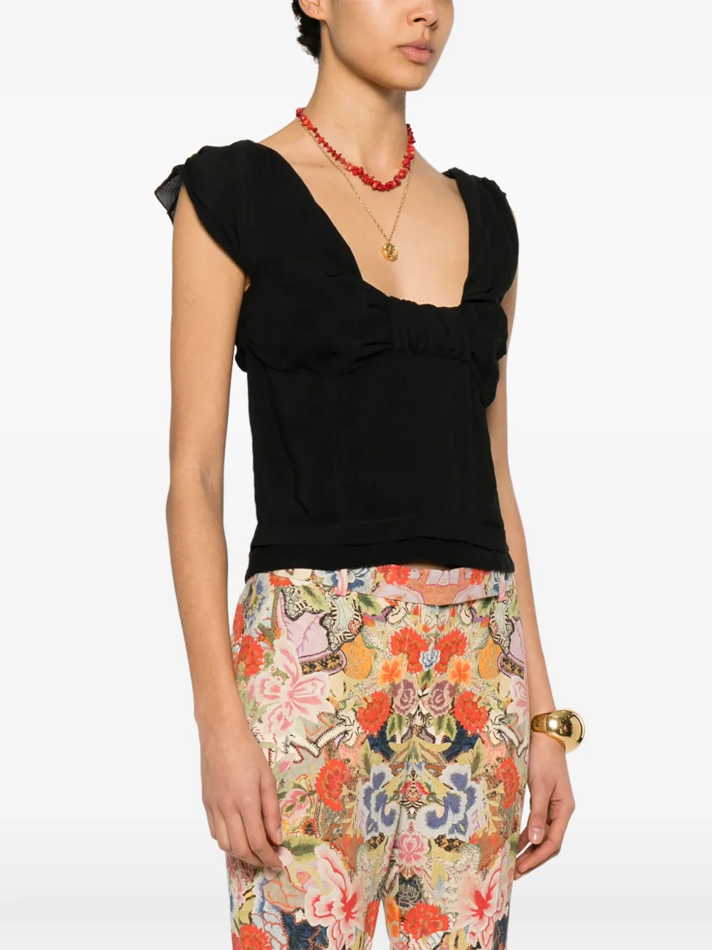 Pre-owned Dior 1990s X John Galliano Silk Top In Black